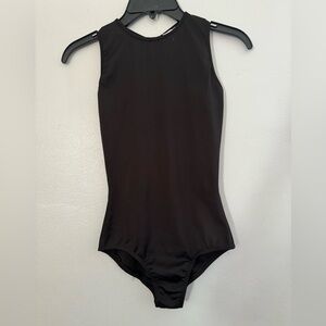 Classic Black Leotard with mesh and open back